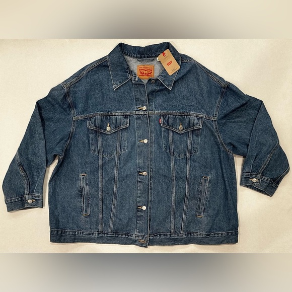 Women's Levi's Plus Denim BAGGY Trucker Jacket 3X - Picture 1 of 10